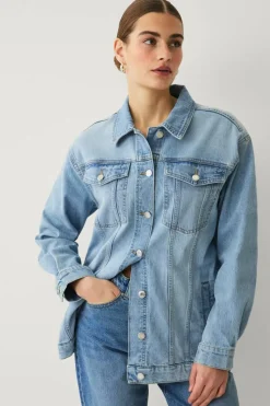 Ellos Collection Denim jakke med knytbart belte