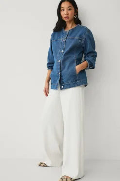 Ellos Collection Denim jakke med knytbare belter