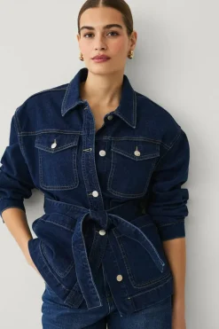 Ellos Collection Denim jakke med knytebelte