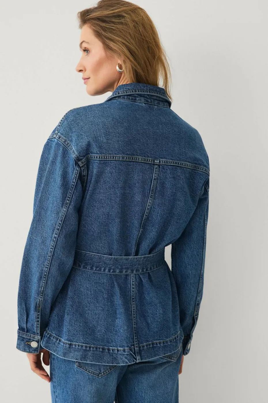 Ellos Collection Denim jakke med knytebelte