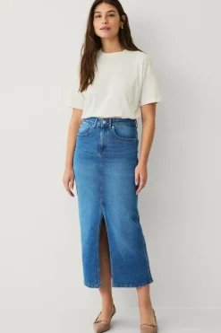 Ellos Collection Denim skjørt i maksimal lengde