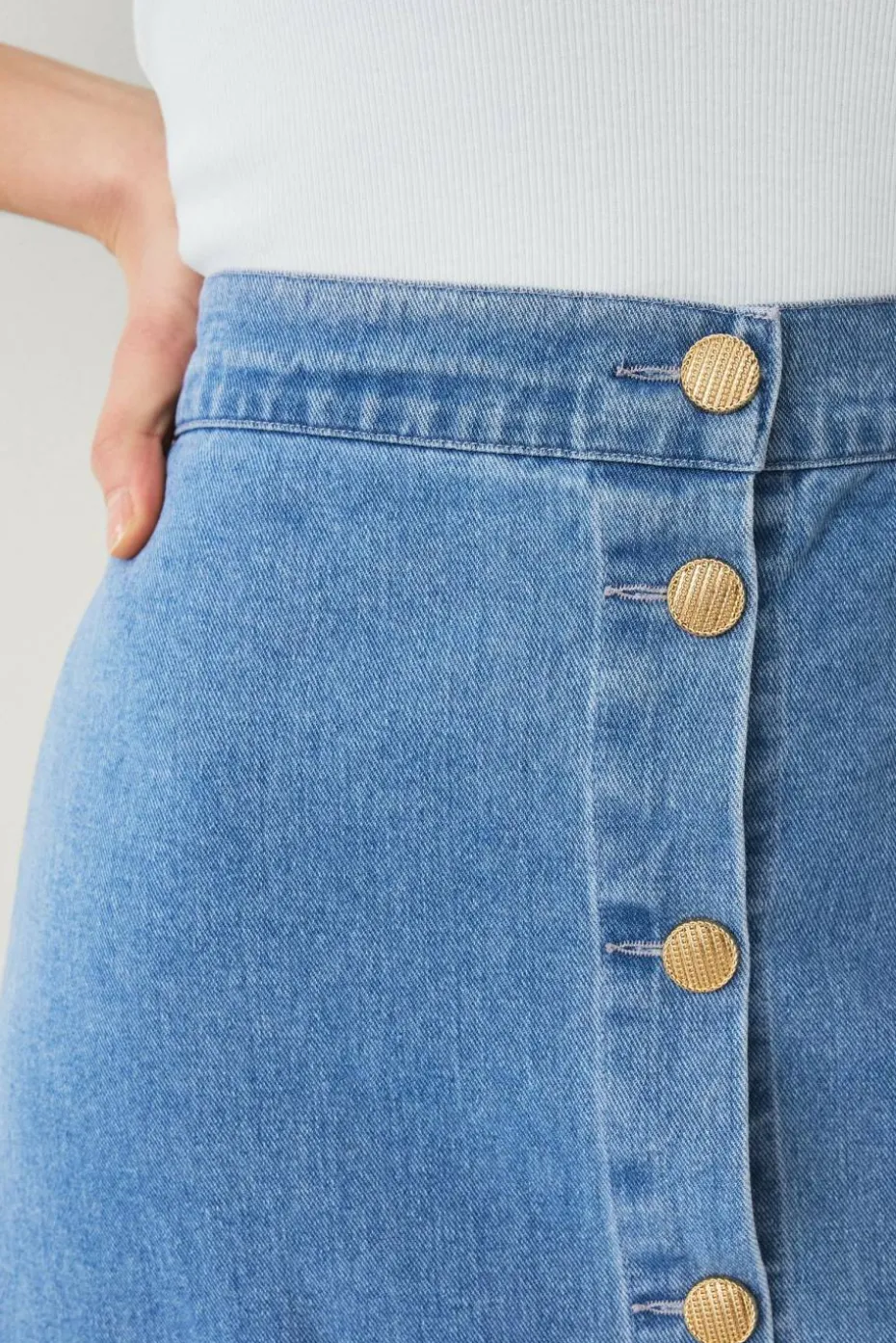 Ellos Collection Denim skjørt med volang