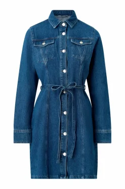 Ellos Collection Denimkjole med knytbart belte