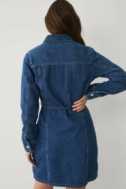 Ellos Collection Denimkjole med knytbart belte