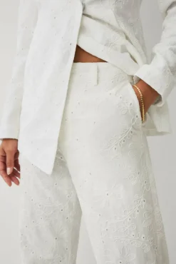 Ellos Collection Dressbukse med broderie anglaise