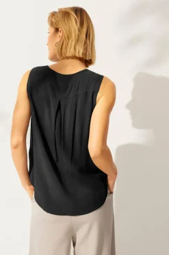 Ellos Collection Ermeløs bluse i viskose
