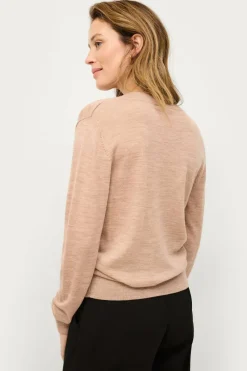 Ellos Collection Finstrikket ullgenser med v-hals
