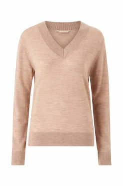 Ellos Collection Finstrikket ullgenser med v-hals