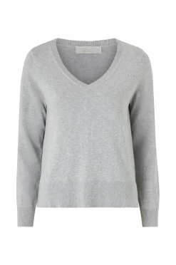Ellos Collection Finstrikket genser med v-hals