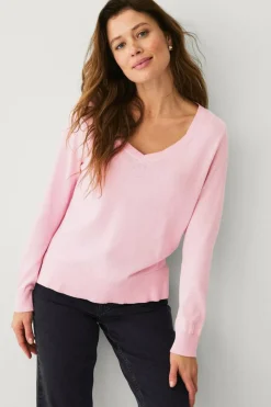 Ellos Collection Finstrikket genser med v-hals