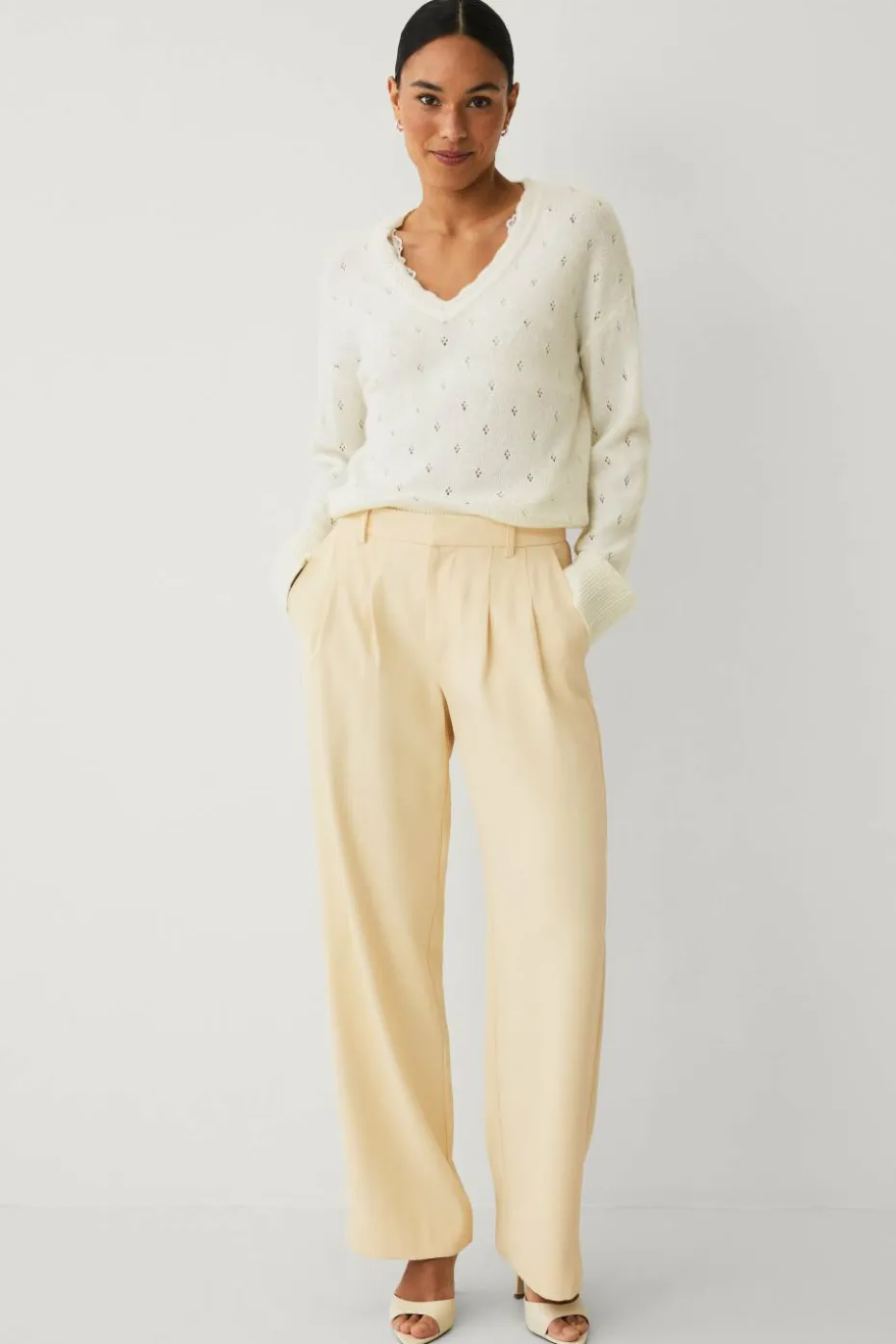 Ellos Collection Hullmønstret pullover