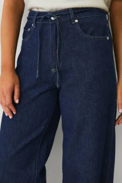 Ellos Collection Jeans med vide ben og bindebånd i midjen