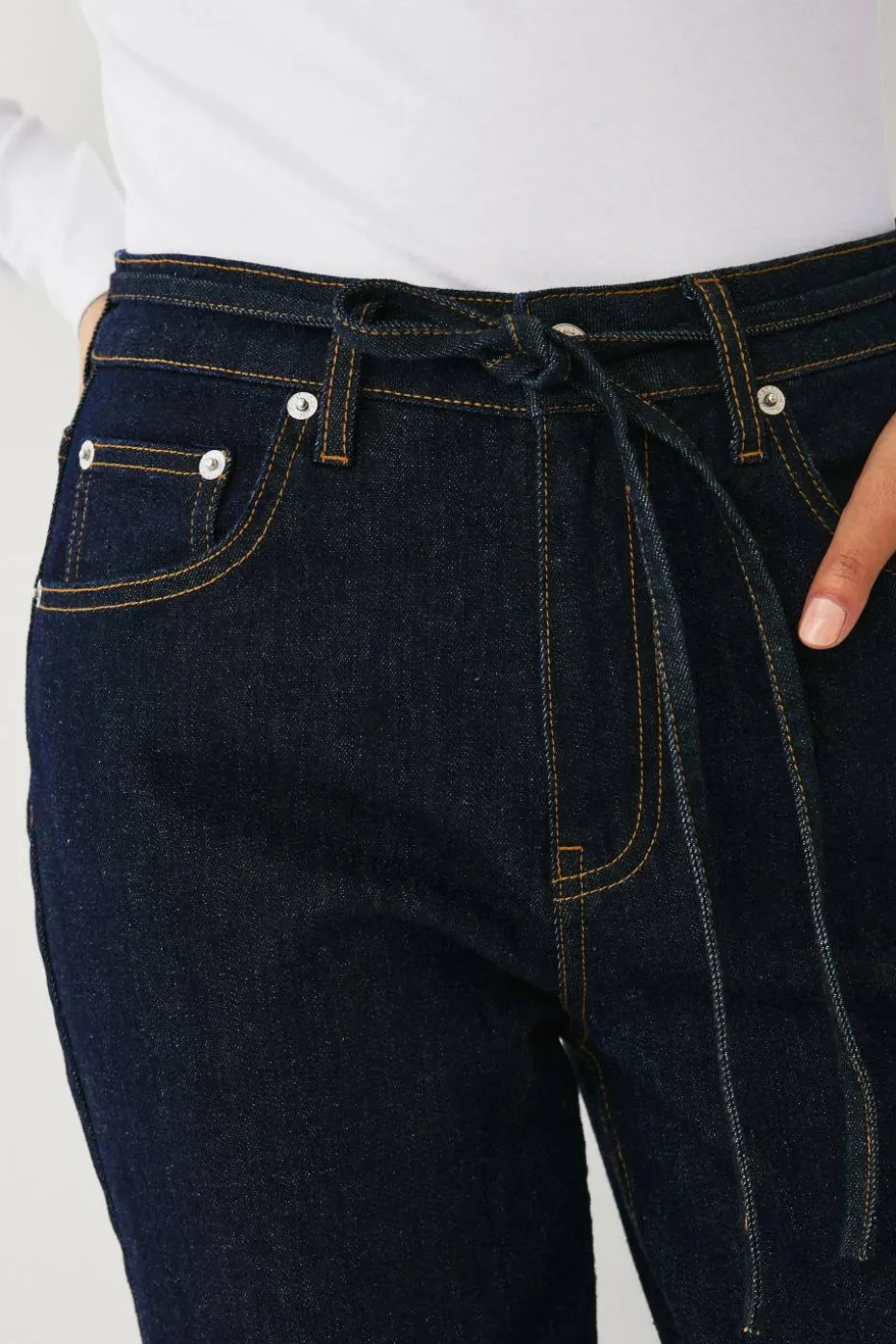 Ellos Collection Jeans med vide ben og bindebånd i midjen