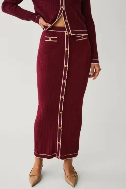 Ellos Collection Kabelstrikket maxi skjørt