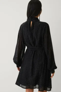 Ellos Collection Kjole i lurex med knytbart belte