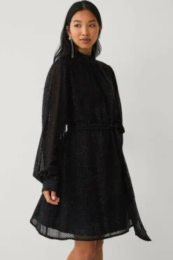 Ellos Collection Kjole i lurex med knytbart belte