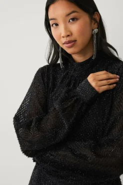 Ellos Collection Kjole i lurex med knytbart belte