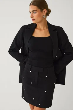 Ellos Collection Kort dresskjørt med rhinstener