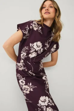 Ellos Collection Lang trikotkjole med drapering