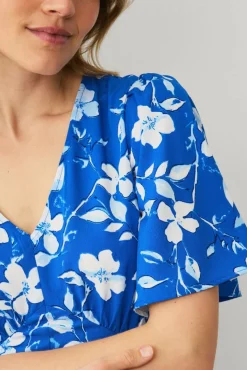 Ellos Collection Maxikjole med draperte volangermer