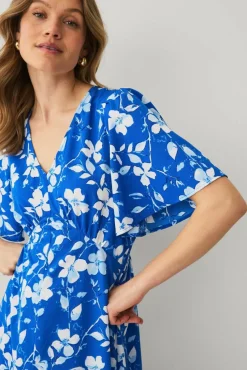 Ellos Collection Maxikjole med draperte volangermer