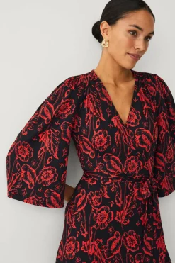 Ellos Collection Maxikjole i jersey med slips i midjen