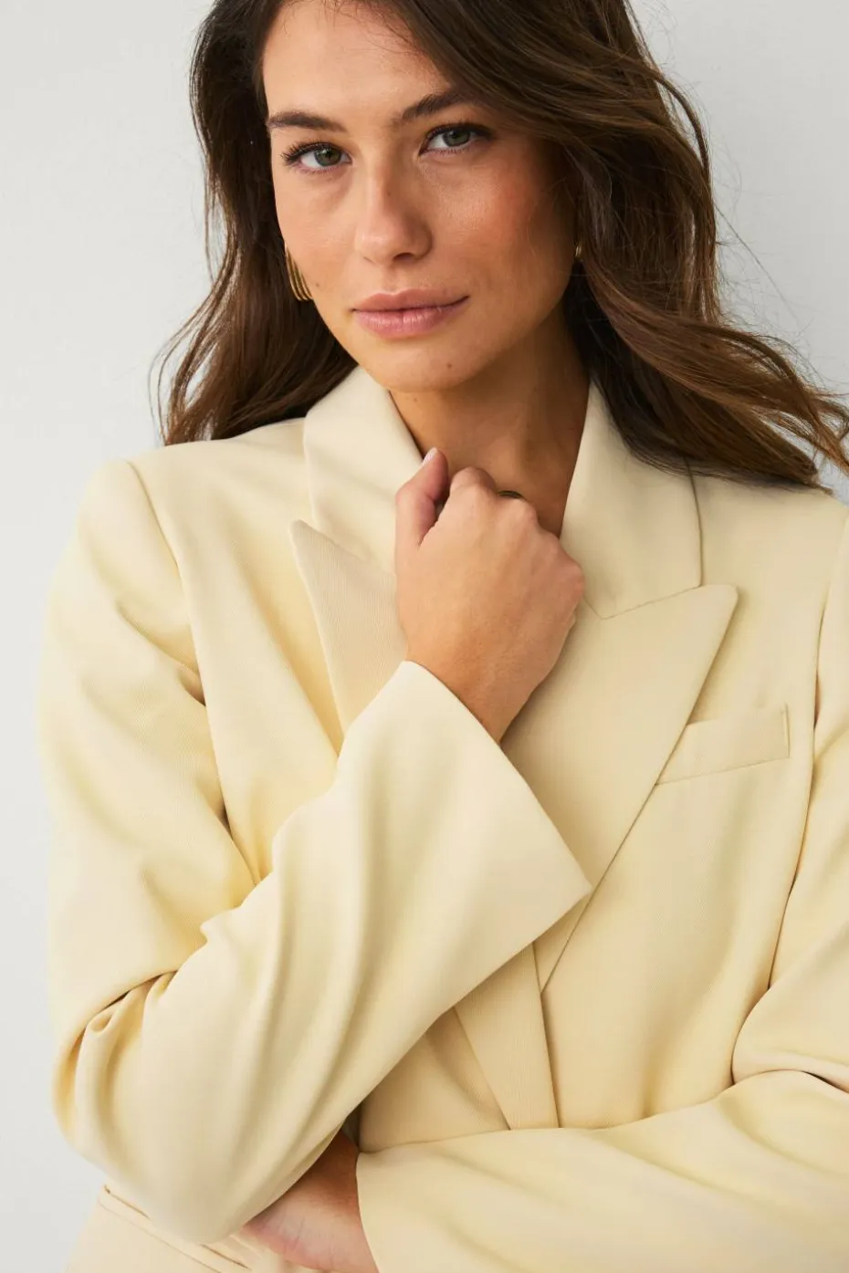Ellos Collection Oversize blazer med skjult knappstolpe