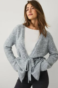 Ellos Collection Åpen cardigan med bindebelte