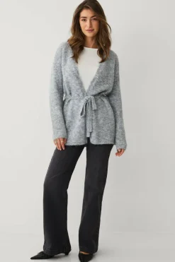 Ellos Collection Åpen cardigan med bindebelte