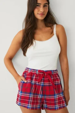 Ellos Collection Pyjamasshorts Fanni i bomullsflanell