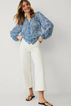 Ellos Collection Rent bluse med kledde knapper