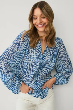 Ellos Collection Rent bluse med kledde knapper