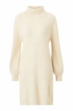 Ellos Collection Ribbestrikket kjole med polokrage