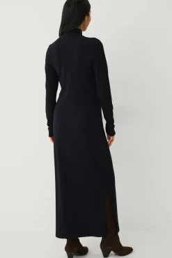 Ellos Collection Ribbestrikket kjole med halv halfzip