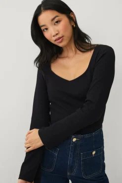 Ellos Collection Ribbet topp i bomullsjersey