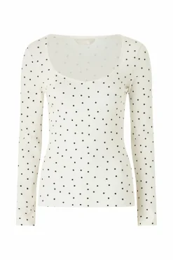 Ellos Collection Ribbet topp i bomullsjersey