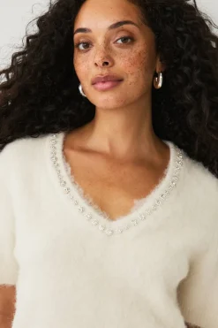 Ellos Collection Strikkegenser med rhinestone-detaljer