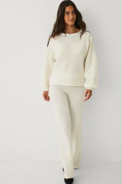 Ellos Collection Strikket pullover med rhinstener