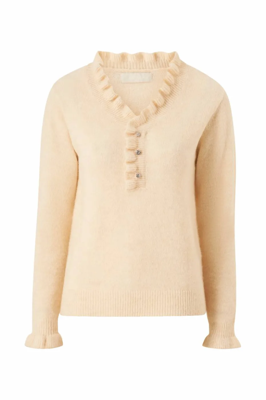 Ellos Collection Strikket genser med volangdetaljer