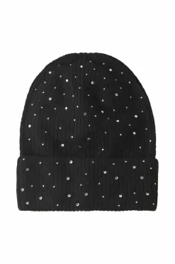 Ellos Collection Strikket lue med rhinstener
