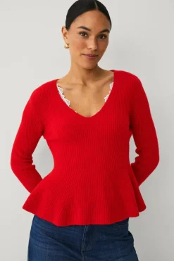 Ellos Collection Strikket pullover med peplum