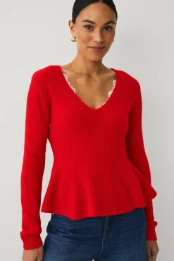 Ellos Collection Strikket pullover med peplum