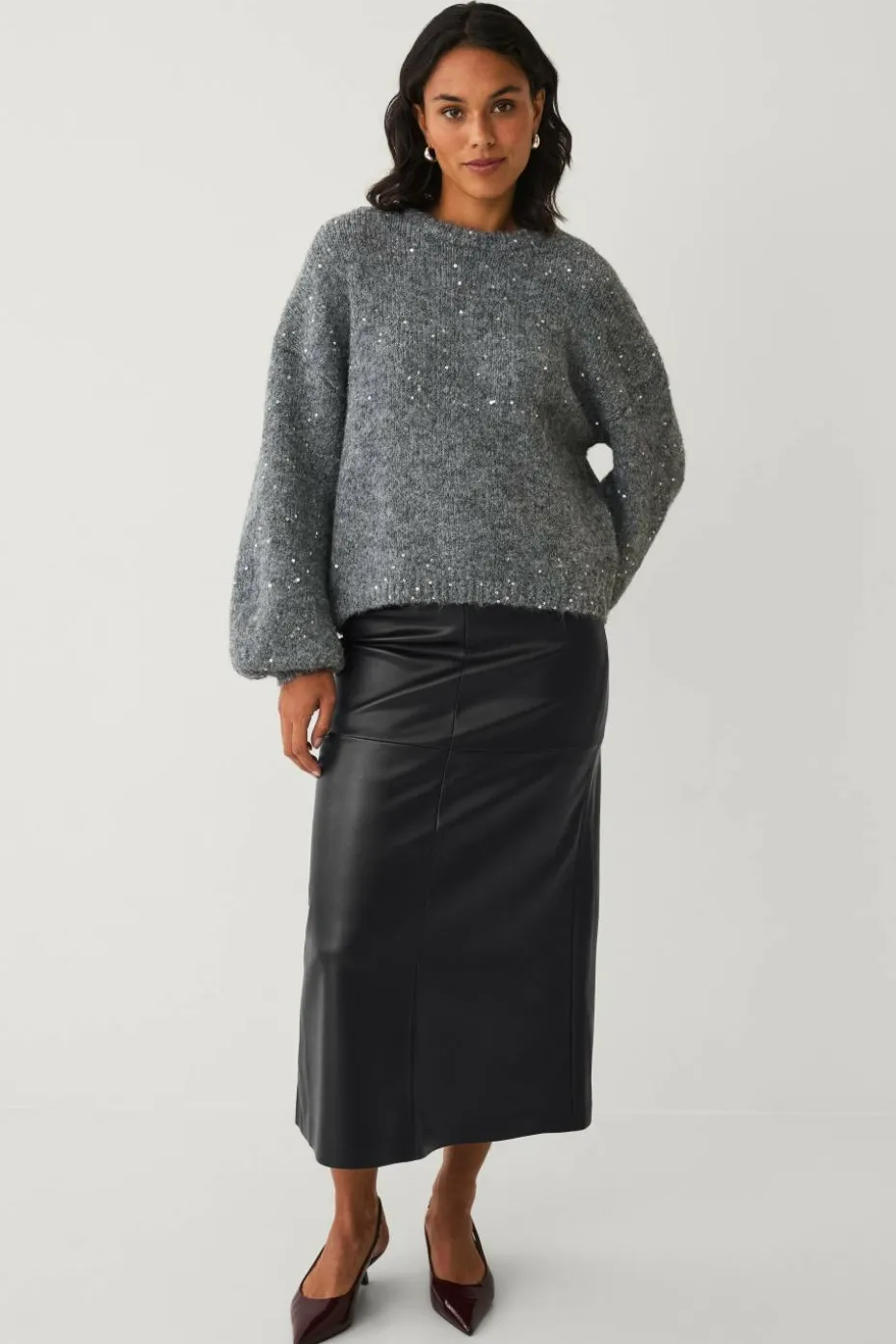 Ellos Collection Strikket genser med paljetter