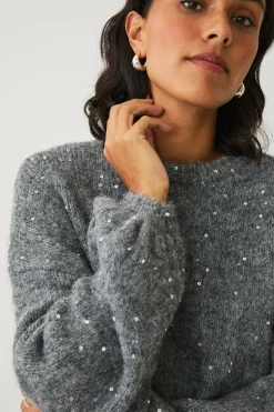 Ellos Collection Strikket genser med paljetter
