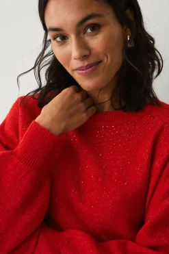 Ellos Collection Strikket pullover med rhinstener