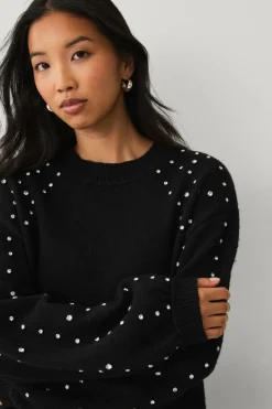 Ellos Collection Strikket kjole med rhinstener