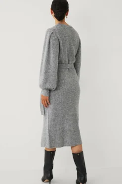 Ellos Collection Strikket kjole med skjerf