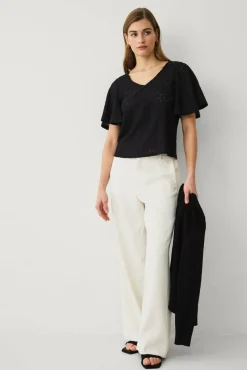 Ellos Collection Topp med draperte volangermer