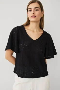 Ellos Collection Topp med draperte volangermer