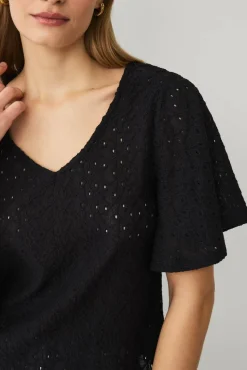 Ellos Collection Topp med draperte volangermer